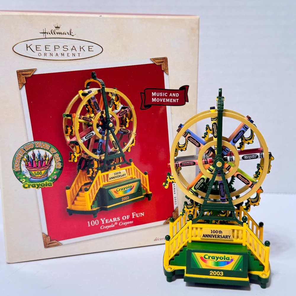 Hallmark Keepsake 2003 Crayola 100 Years of Fun Ferris Wheel Musical Ornament